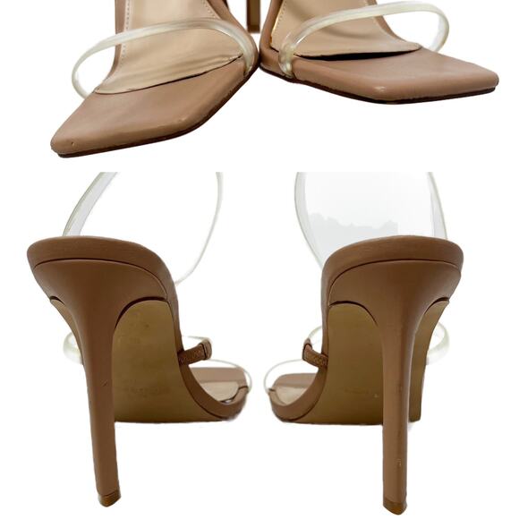 Steve Madden Gracey Strappy Stiletto Sandals Clear/Nude size 11 M - Picture 10 of 14